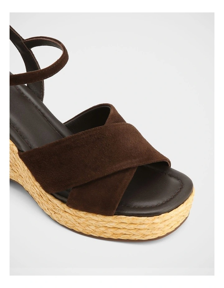 West Suede Leather Wedges in Espresso image 3