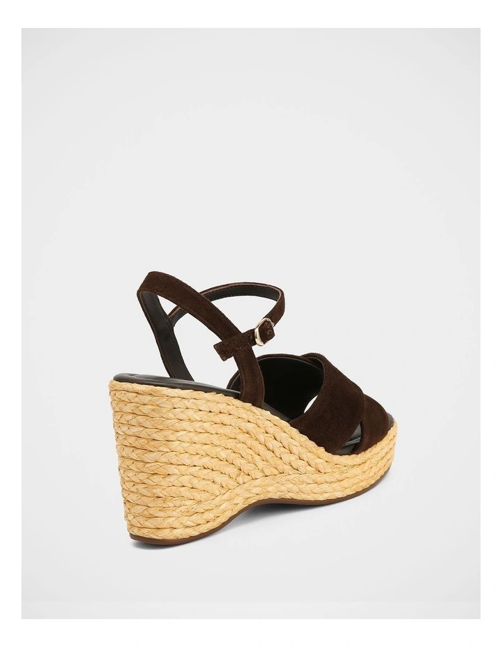 West Suede Leather Wedges in Espresso image 4