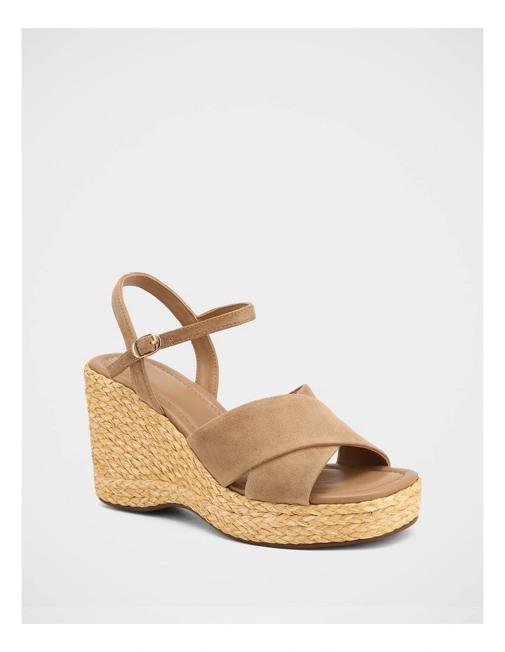West Suede Leather Wedges in Sand image 2