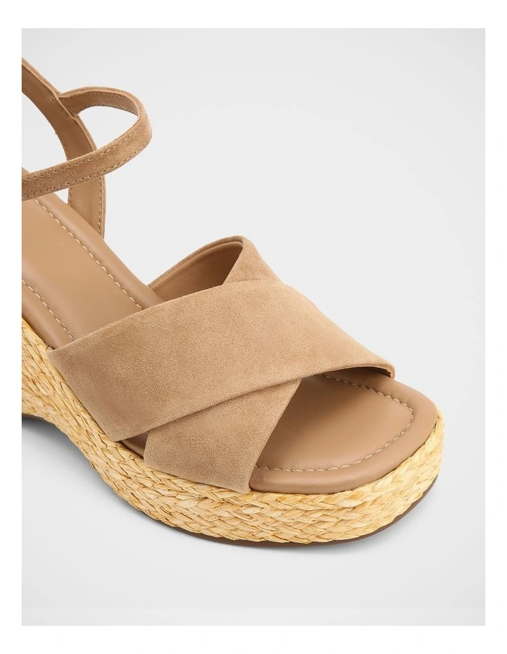 West Suede Leather Wedges in Sand image 3