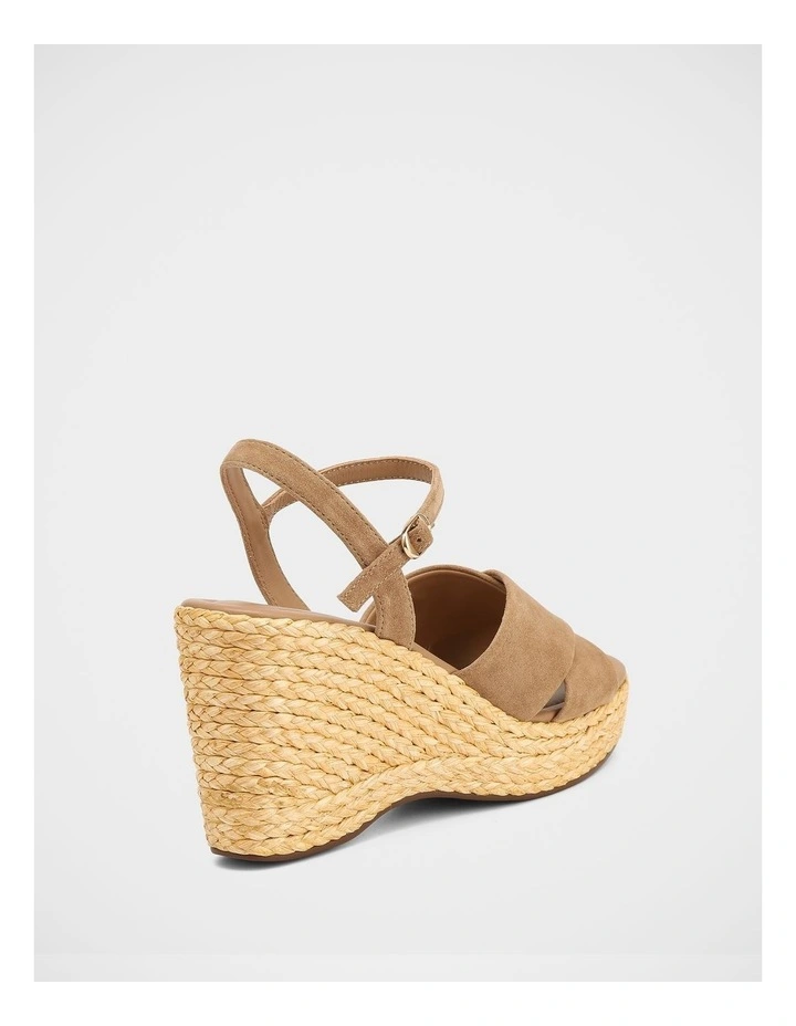 West Suede Leather Wedges in Sand image 4