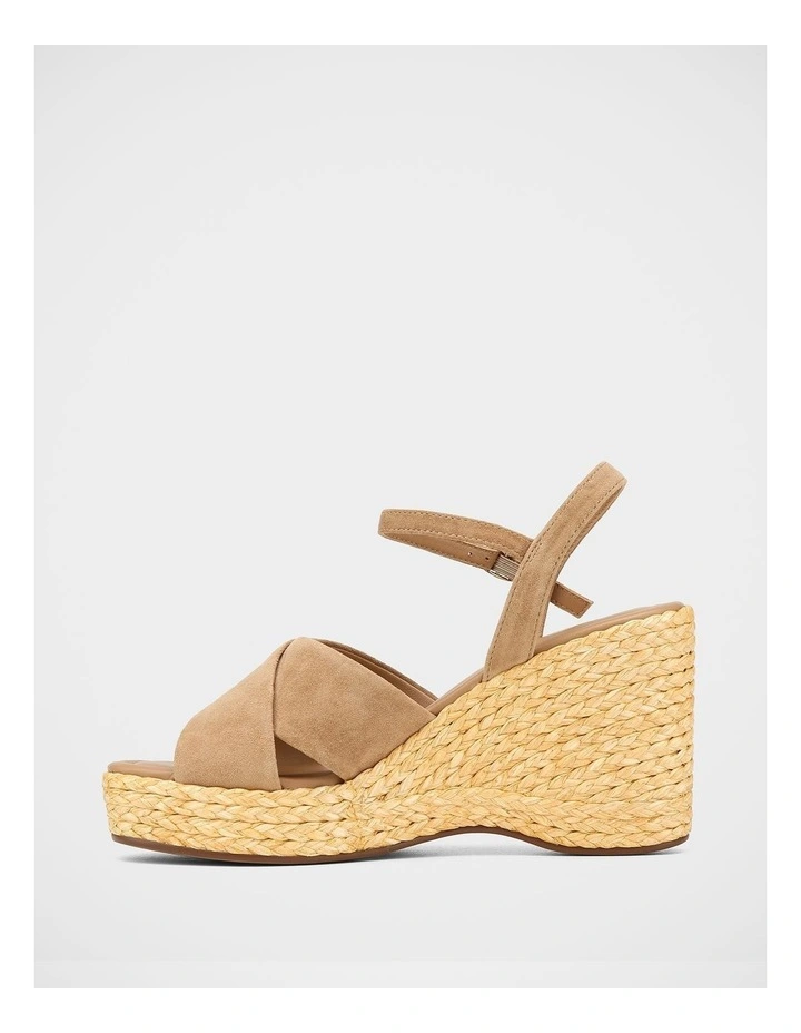 West Suede Leather Wedges in Sand image 6