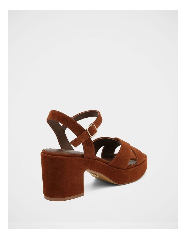 Monroe Suede Leather Sandals in Chestnut image 4
