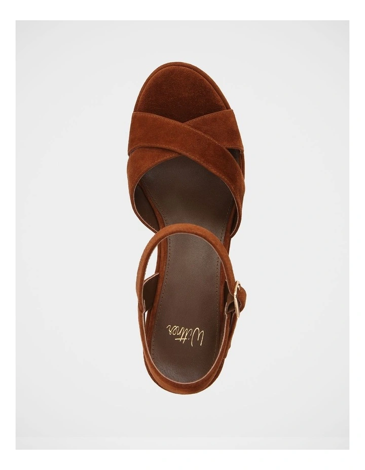 Monroe Suede Leather Sandals in Chestnut image 5