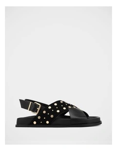 Cleo Leather/Suede Sandal in Black