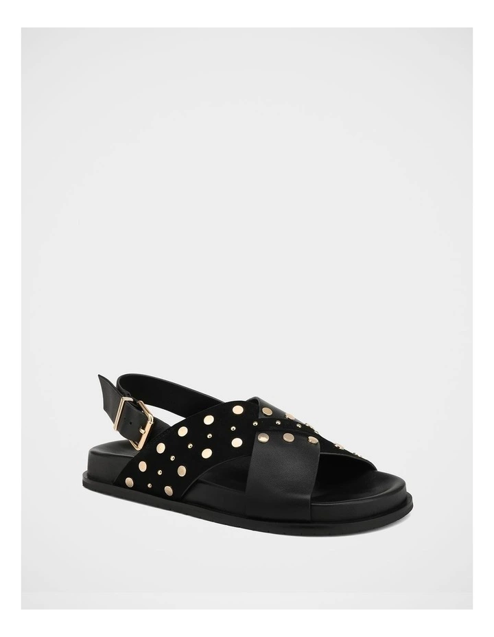 Cleo Leather/Suede Sandal in Black image 2