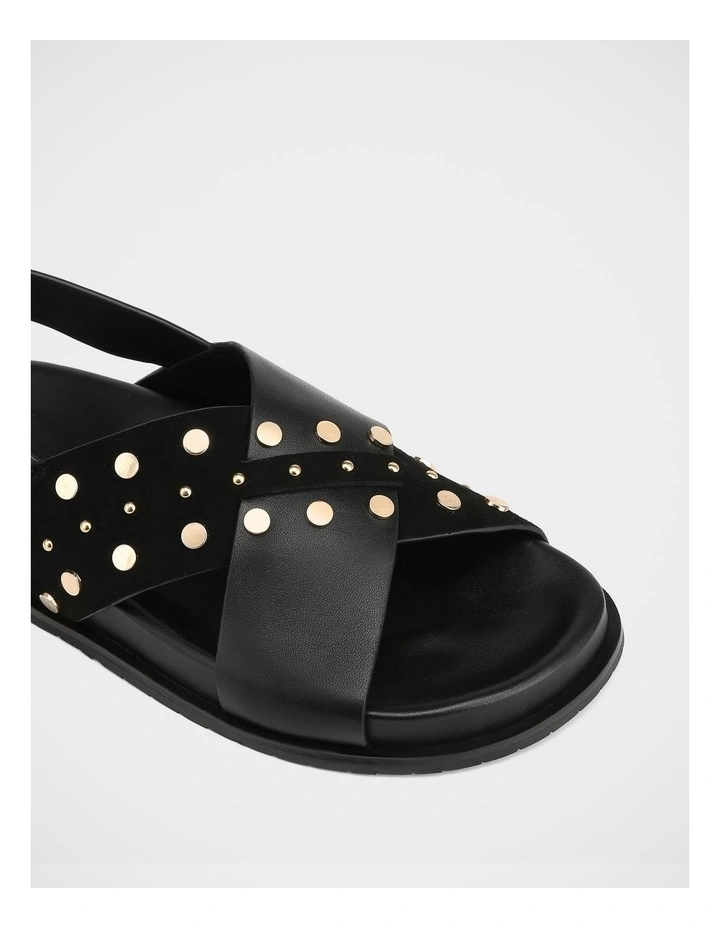Cleo Leather/Suede Sandal in Black image 3