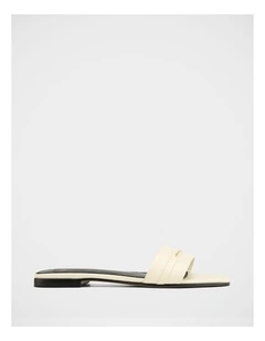 Ash Leather Sandals in Off White