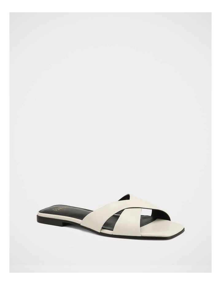 Emery Leather Slide Sandals in Off White image 2