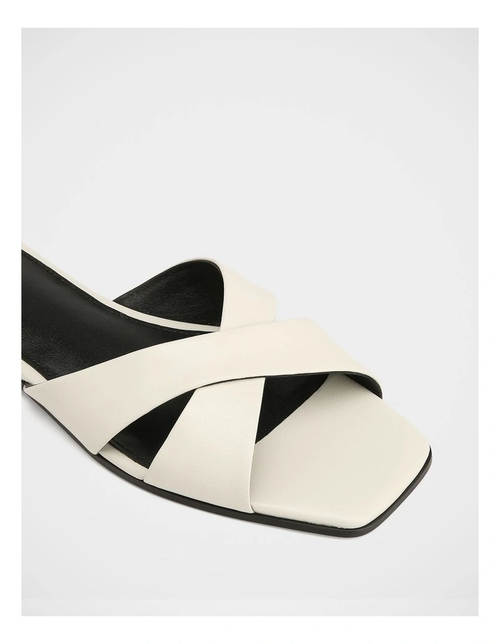 Emery Leather Slide Sandals in Off White image 3