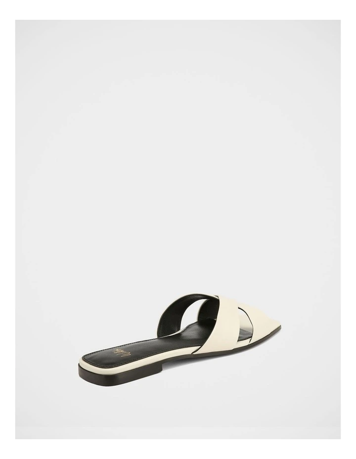 Emery Leather Slide Sandals in Off White image 4
