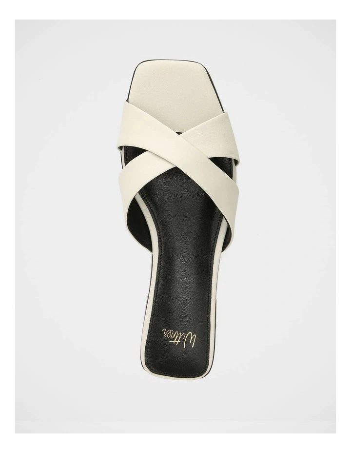 Emery Leather Slide Sandals in Off White image 5