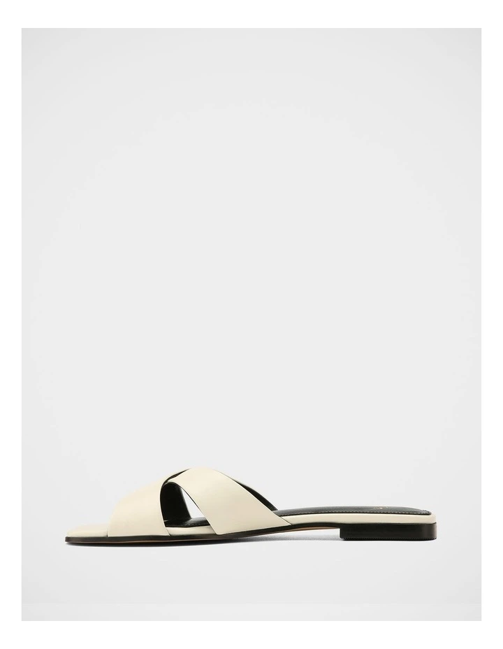 Emery Leather Slide Sandals in Off White image 6