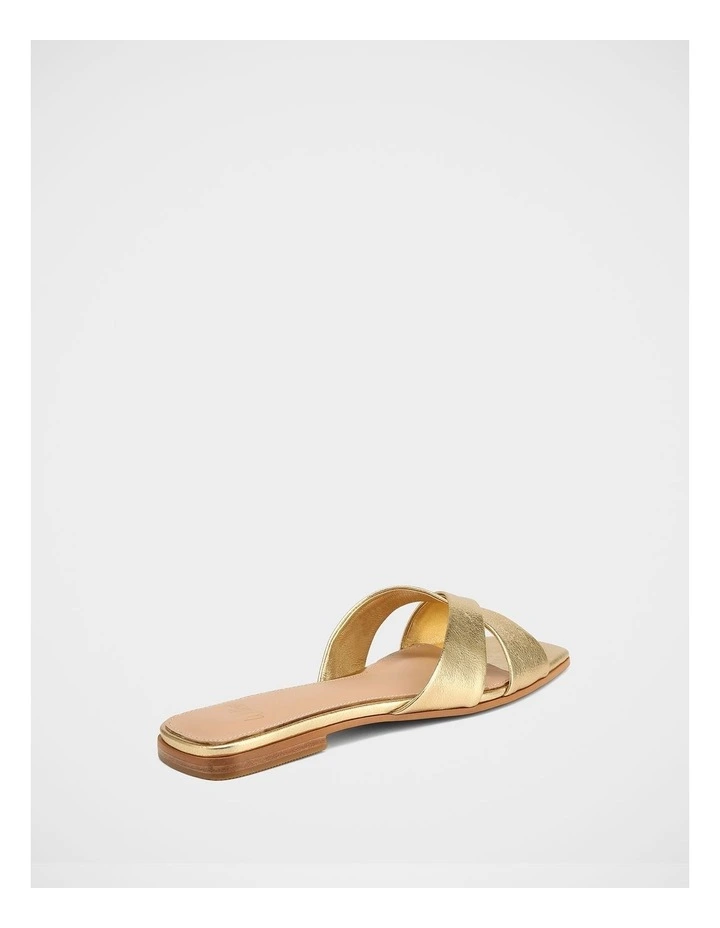 Emery Metallic Leather Slide Sandals in Gold image 4