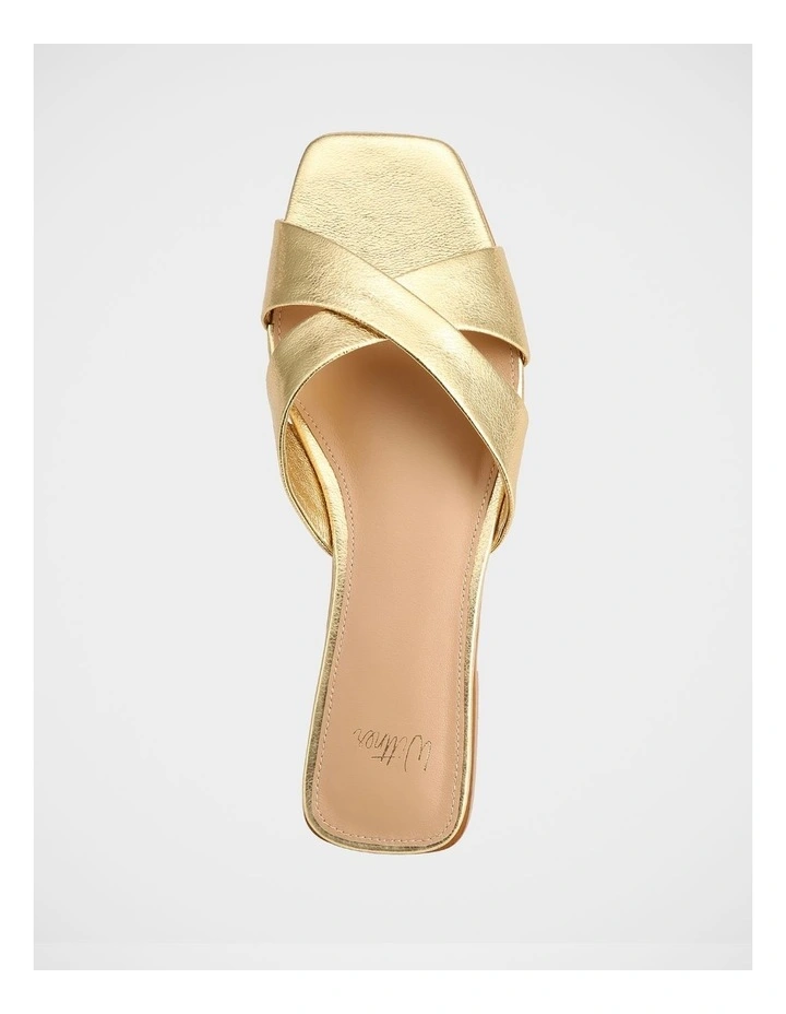 Emery Metallic Leather Slide Sandals in Gold image 5