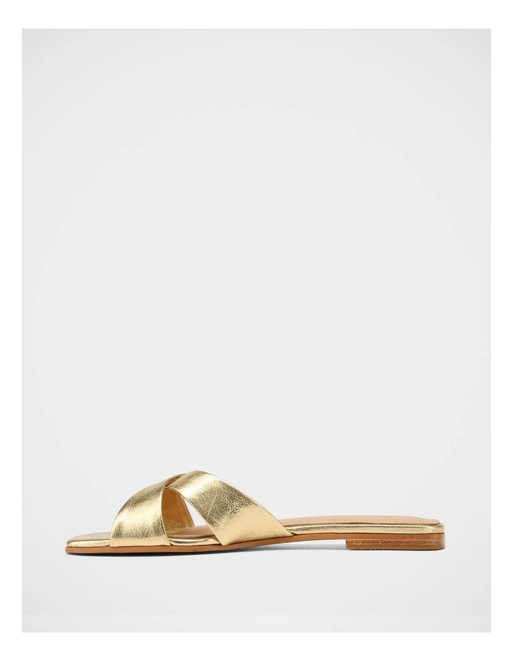 Emery Metallic Leather Slide Sandals in Gold image 6