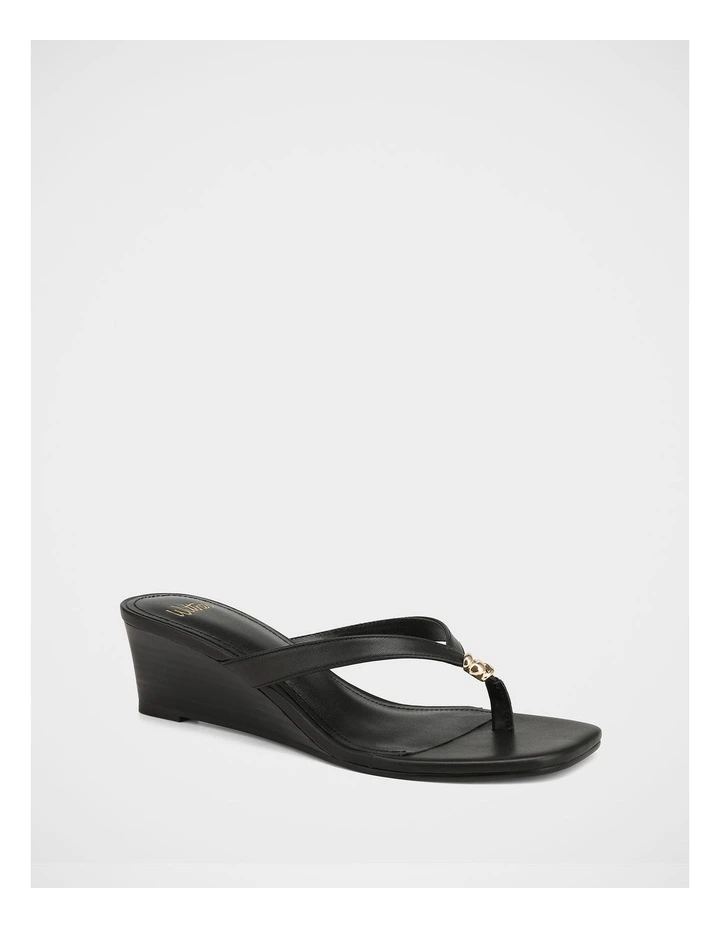 Miley Leather High Wedges in Black image 2