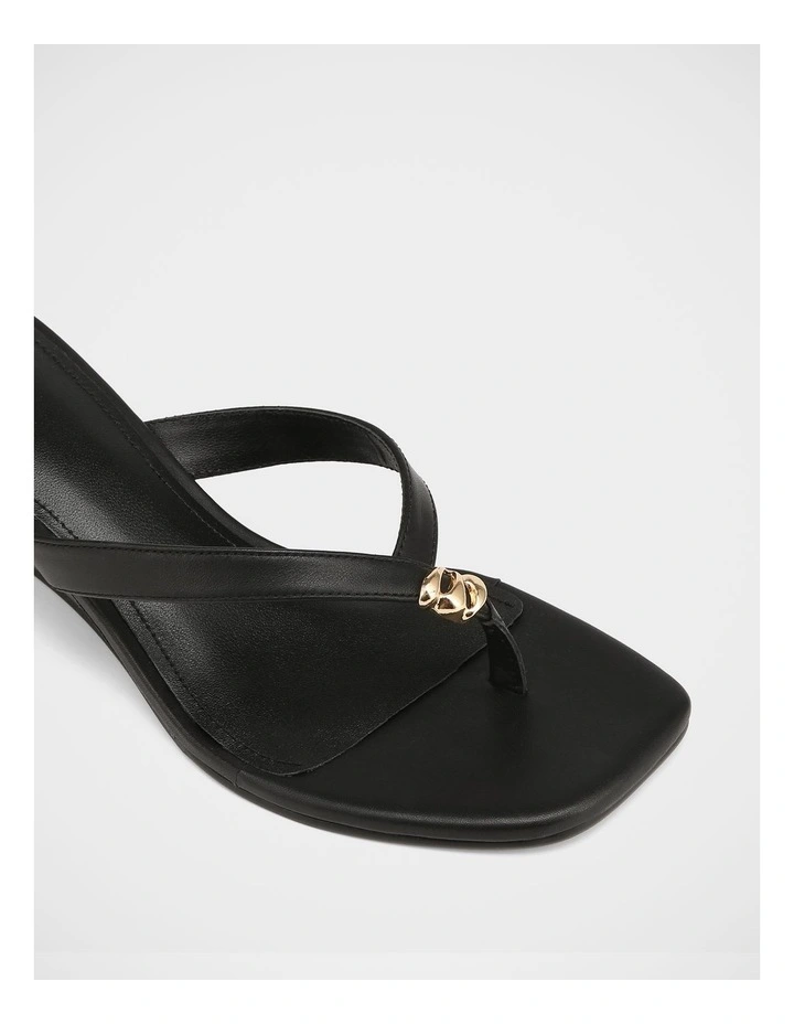 Miley Leather High Wedges in Black image 3