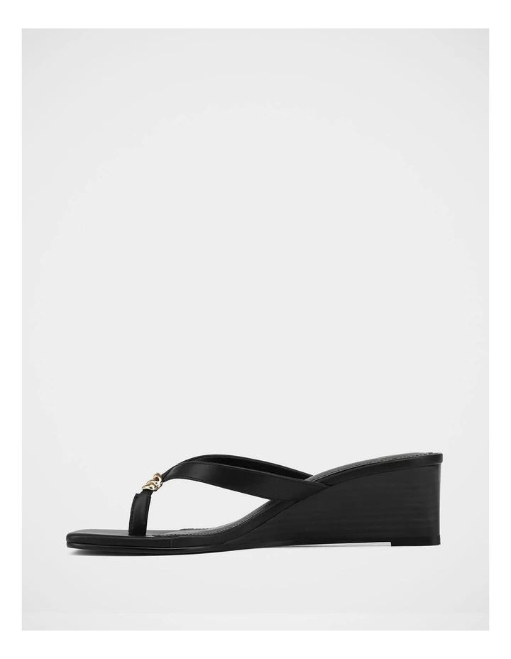Miley Leather High Wedges in Black image 6