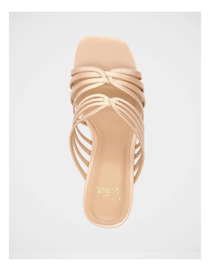 Yasmin Satin Heel Sandals in Champagne image 6