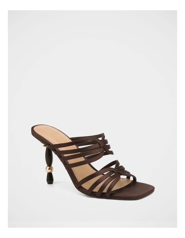Yasmin Satin Heel Sandals In Espresso image 2