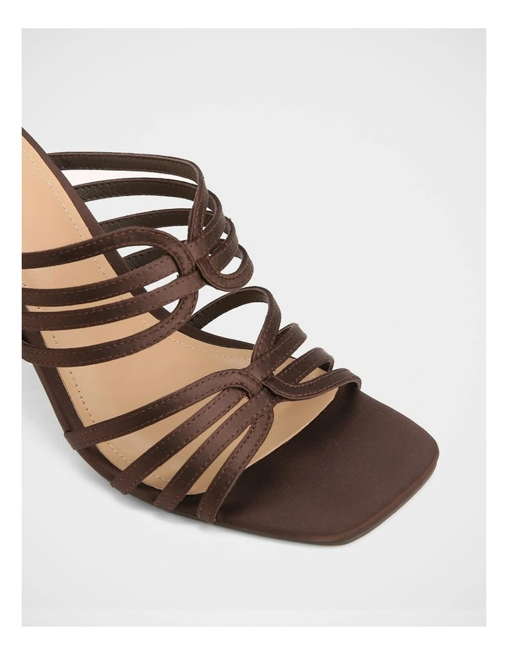 Yasmin Satin Heel Sandals In Espresso image 3