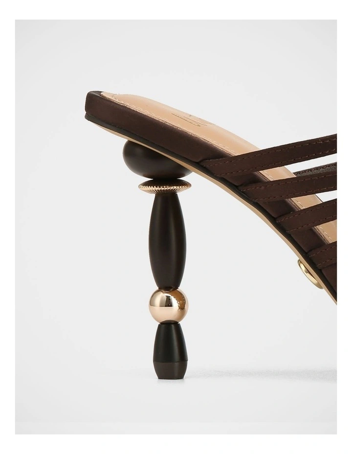 Yasmin Satin Heel Sandals In Espresso image 4