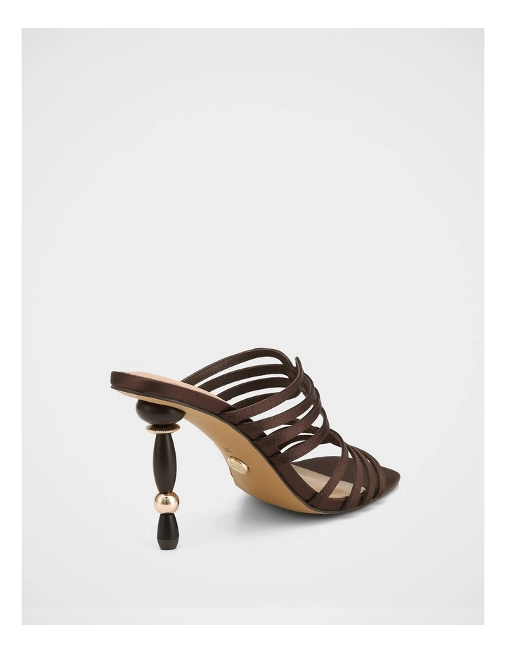 Yasmin Satin Heel Sandals In Espresso image 5
