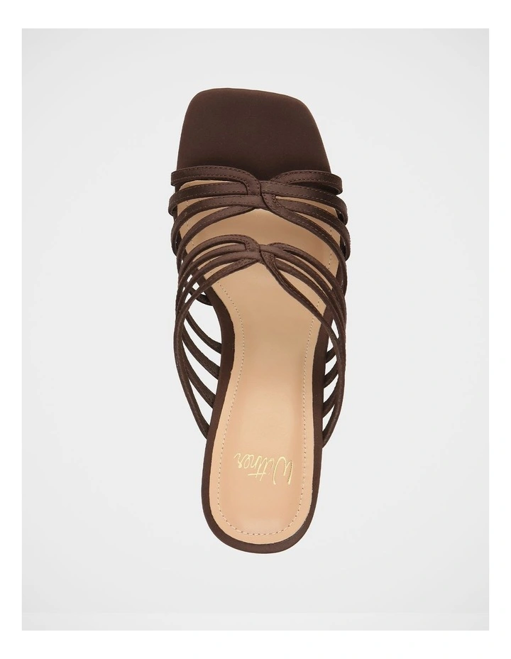 Yasmin Satin Heel Sandals In Espresso image 6