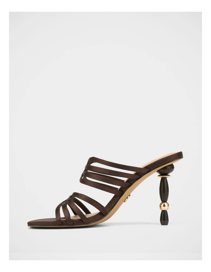 Yasmin Satin Heel Sandals In Espresso image 7
