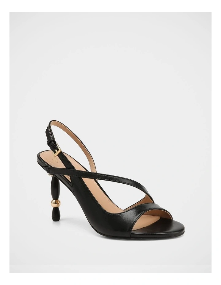 Yen Leather Heel Sandals in Black image 2
