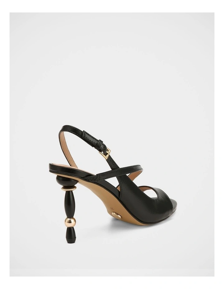 Yen Leather Heel Sandals in Black image 5