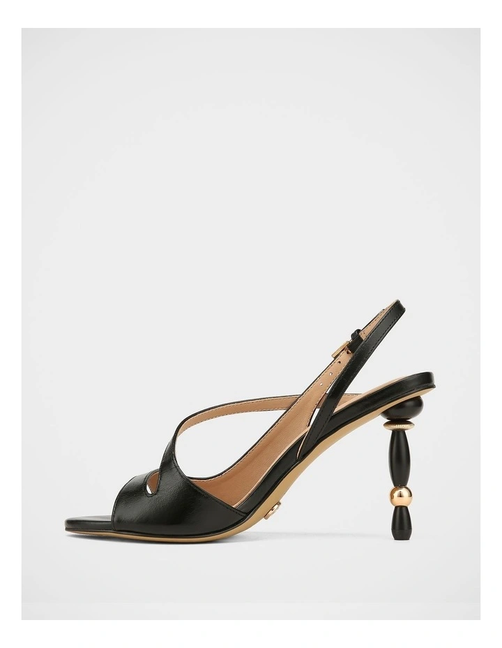 Yen Leather Heel Sandals in Black image 7