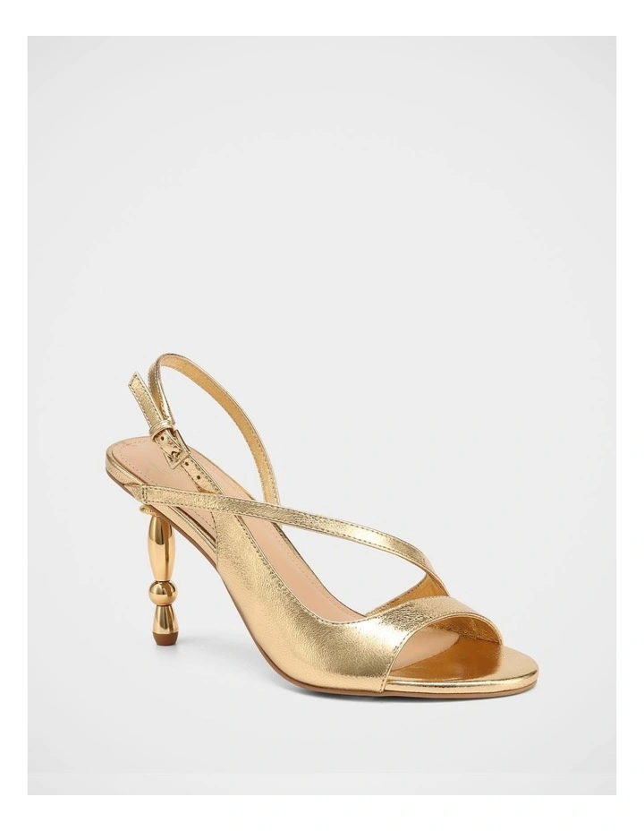 Yen Metallic Leather Heel Sandals in Gold image 2