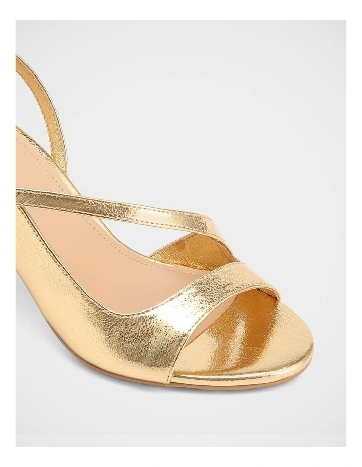 Yen Metallic Leather Heel Sandals in Gold image 3