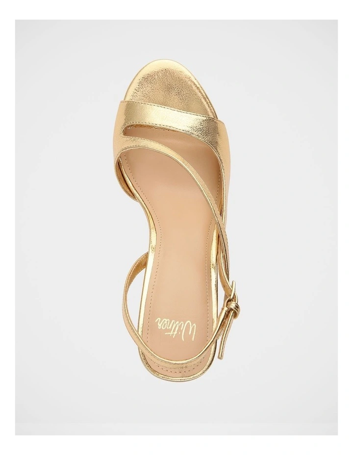 Yen Metallic Leather Heel Sandals in Gold image 6