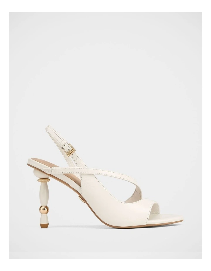 Yen Leather Heel Sandals in Optic White image 1