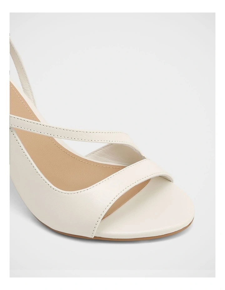 Yen Leather Heel Sandals in Optic White image 3