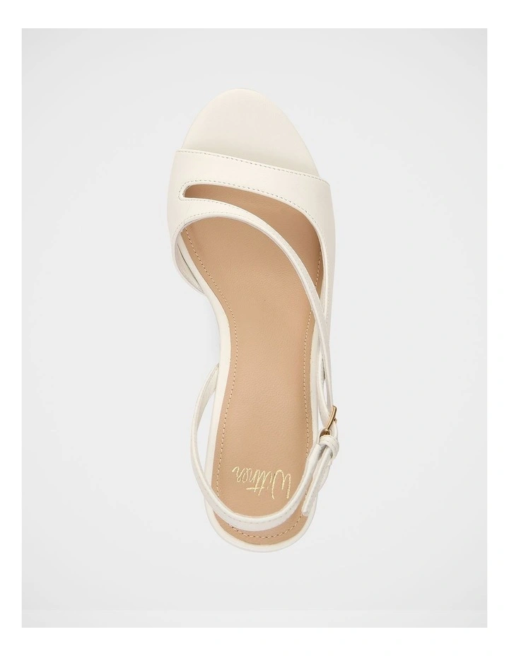 Yen Leather Heel Sandals in Optic White image 6