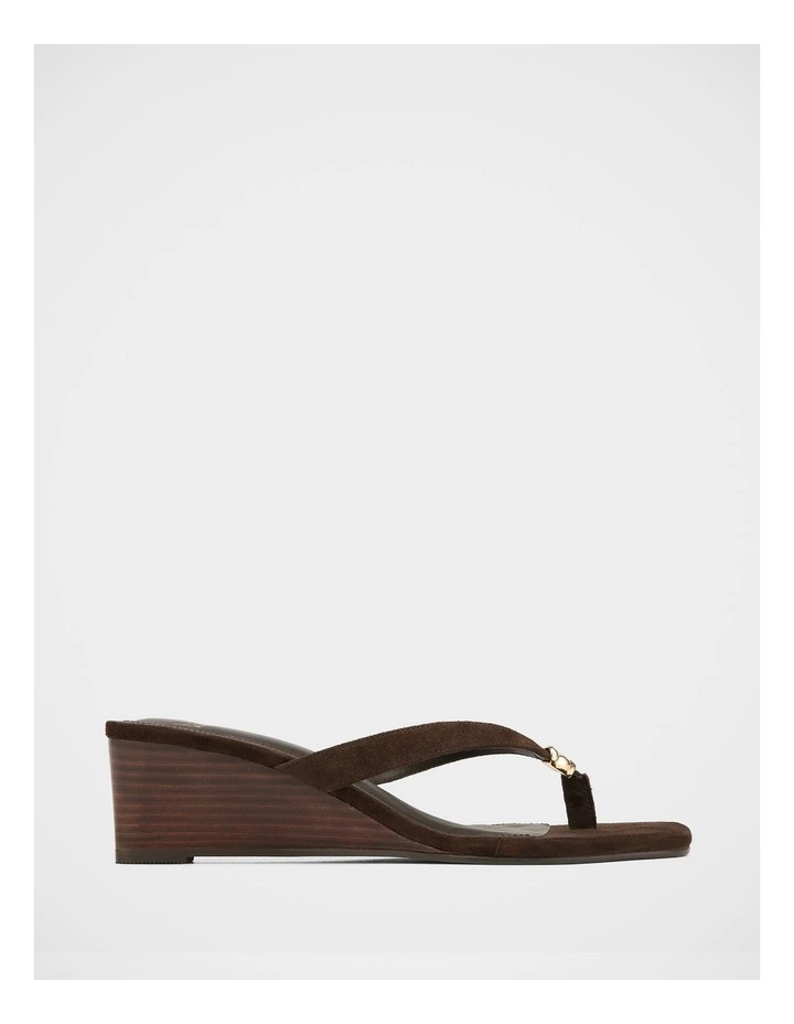 Miley Espresso Suede Leather High Wedges image 1