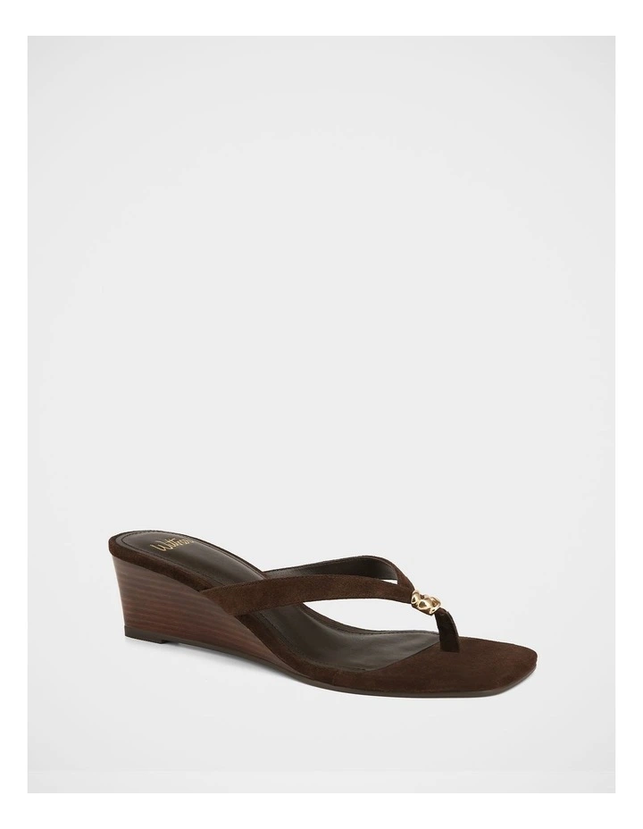 Miley Espresso Suede Leather High Wedges image 2