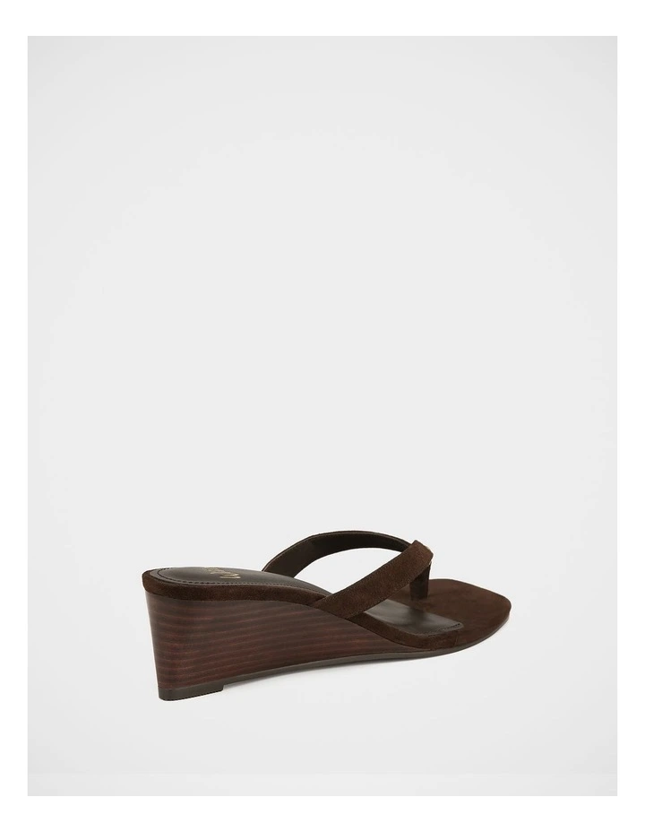 Miley Espresso Suede Leather High Wedges image 4