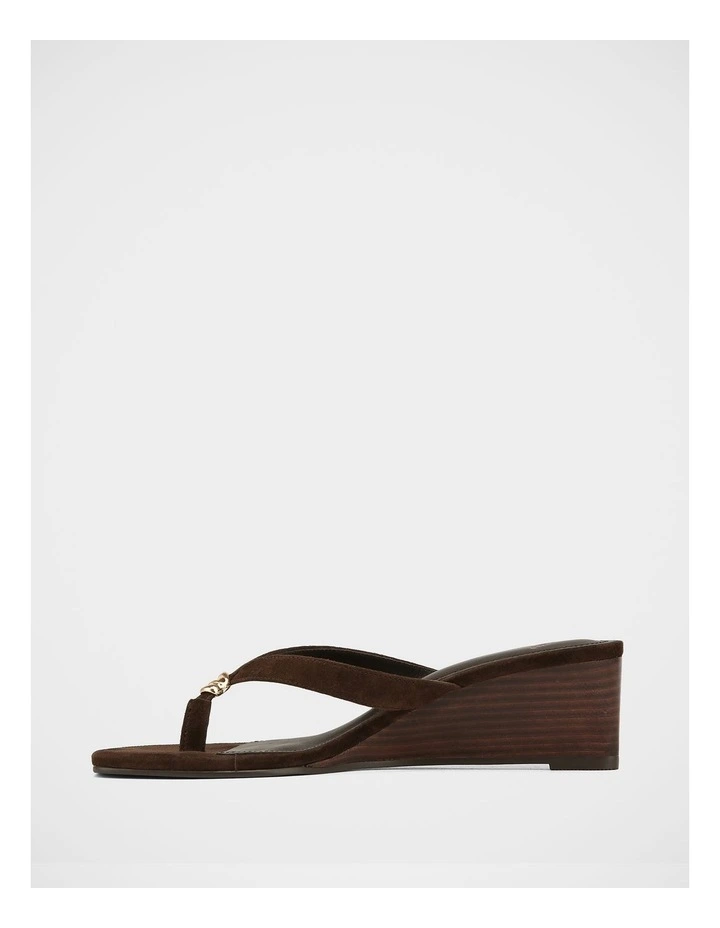 Miley Espresso Suede Leather High Wedges image 6