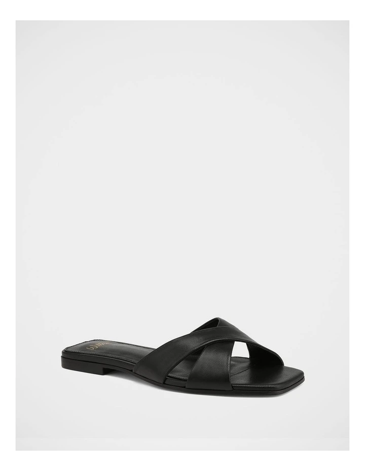 Emery Leather Slide Sandals in Black image 2