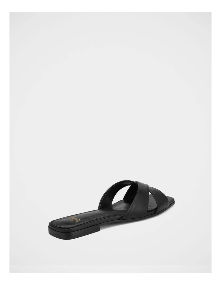 Emery Leather Slide Sandals in Black image 4
