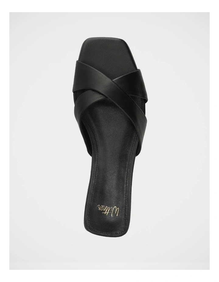 Emery Leather Slide Sandals in Black image 5