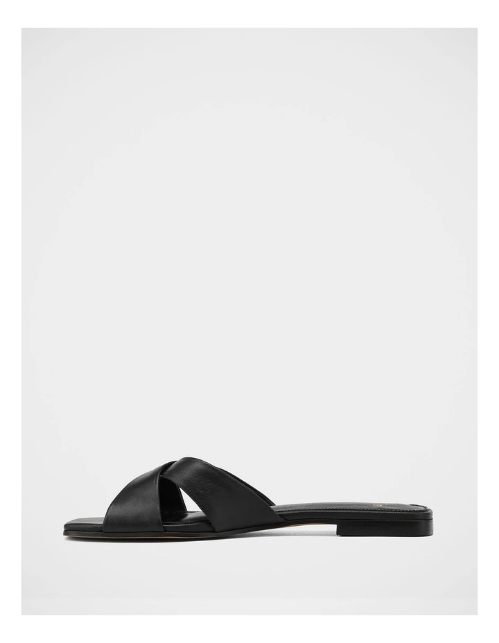 Emery Leather Slide Sandals in Black image 6