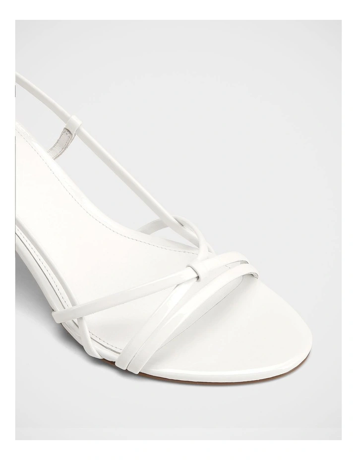Imani Patent Leather Sandals in White image 3
