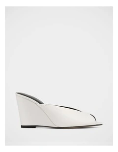 Rio Leather Wedges in White