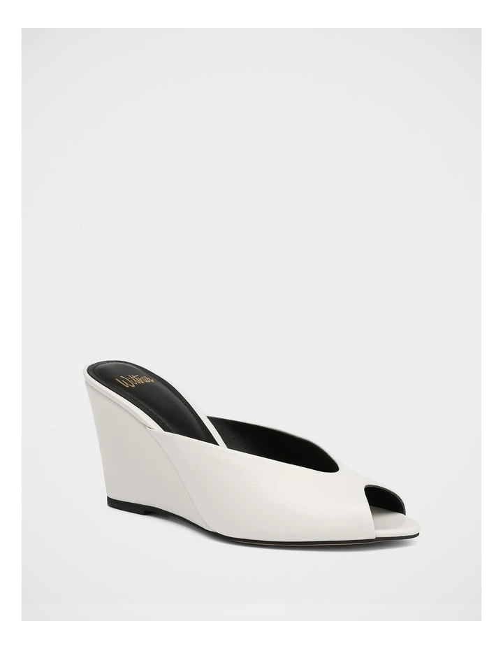 Rio Leather Wedges in White image 2